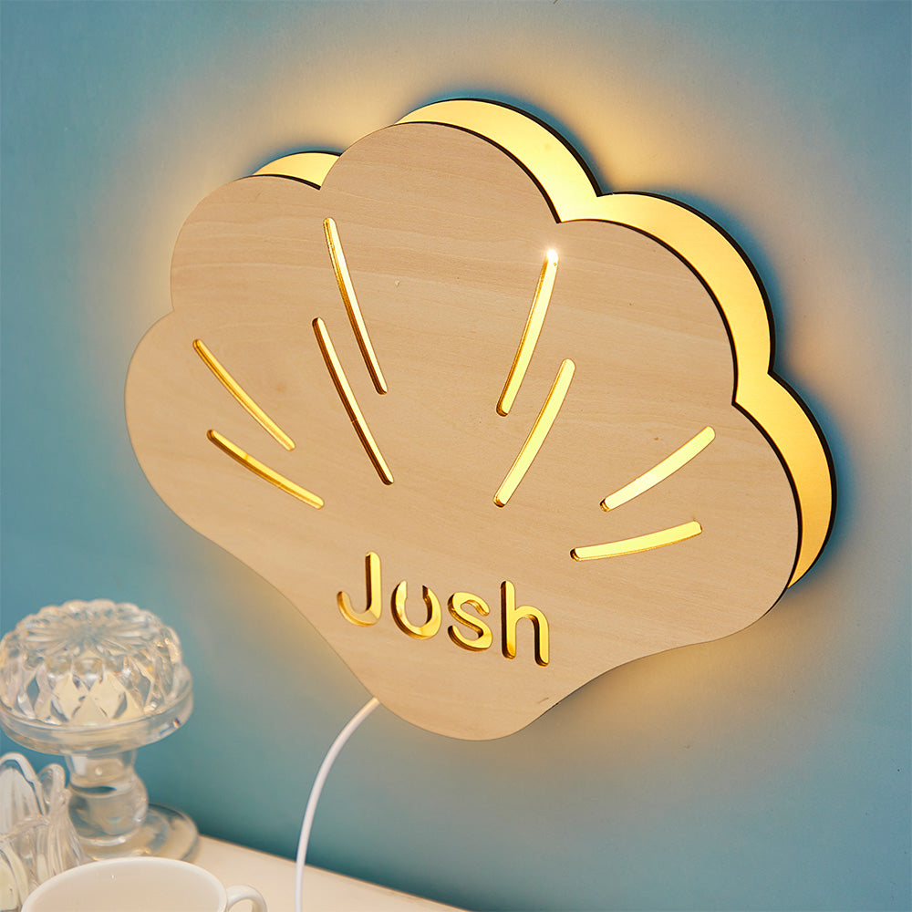 Personalized Shell Wood Lamp