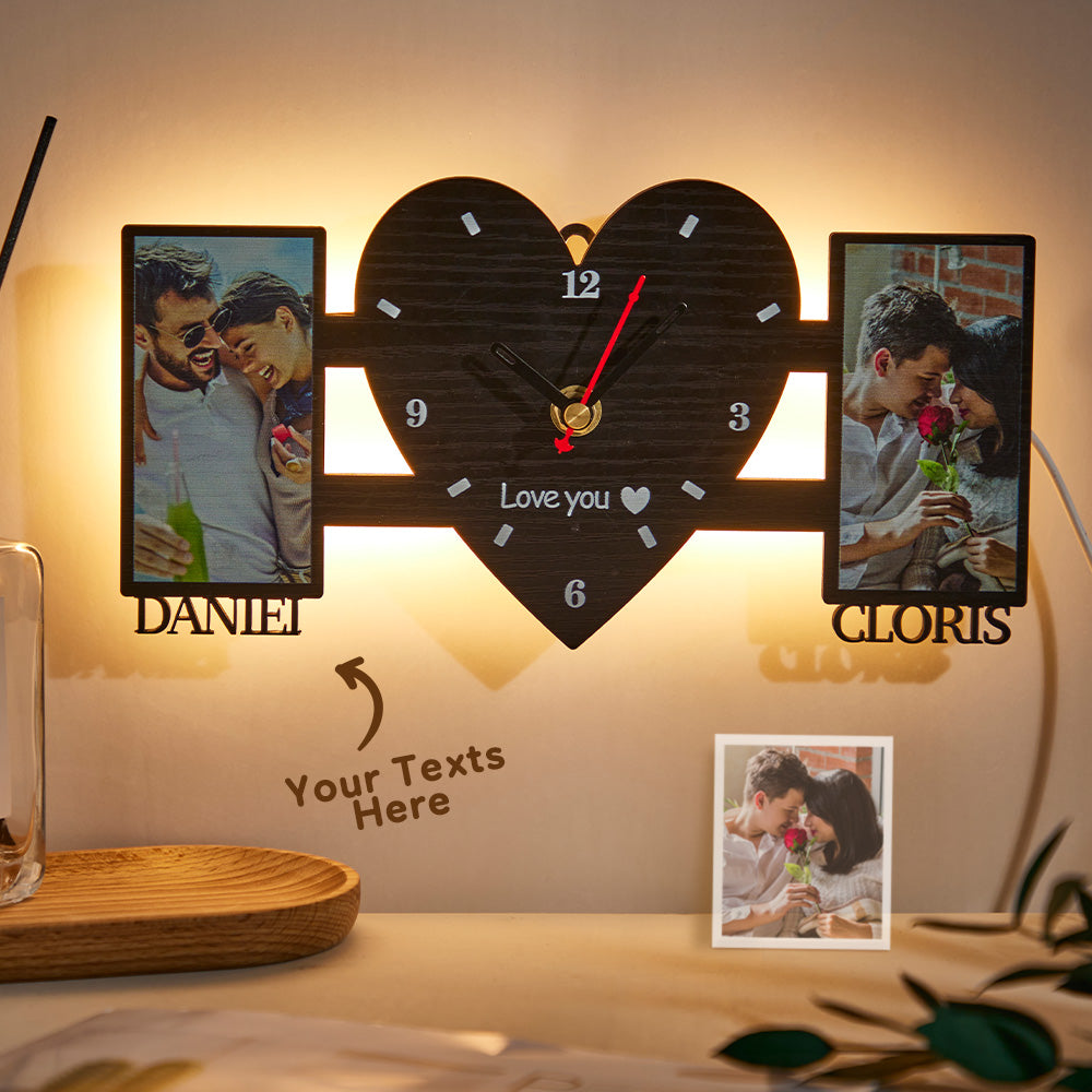 Personalized Photo Clock Night Light