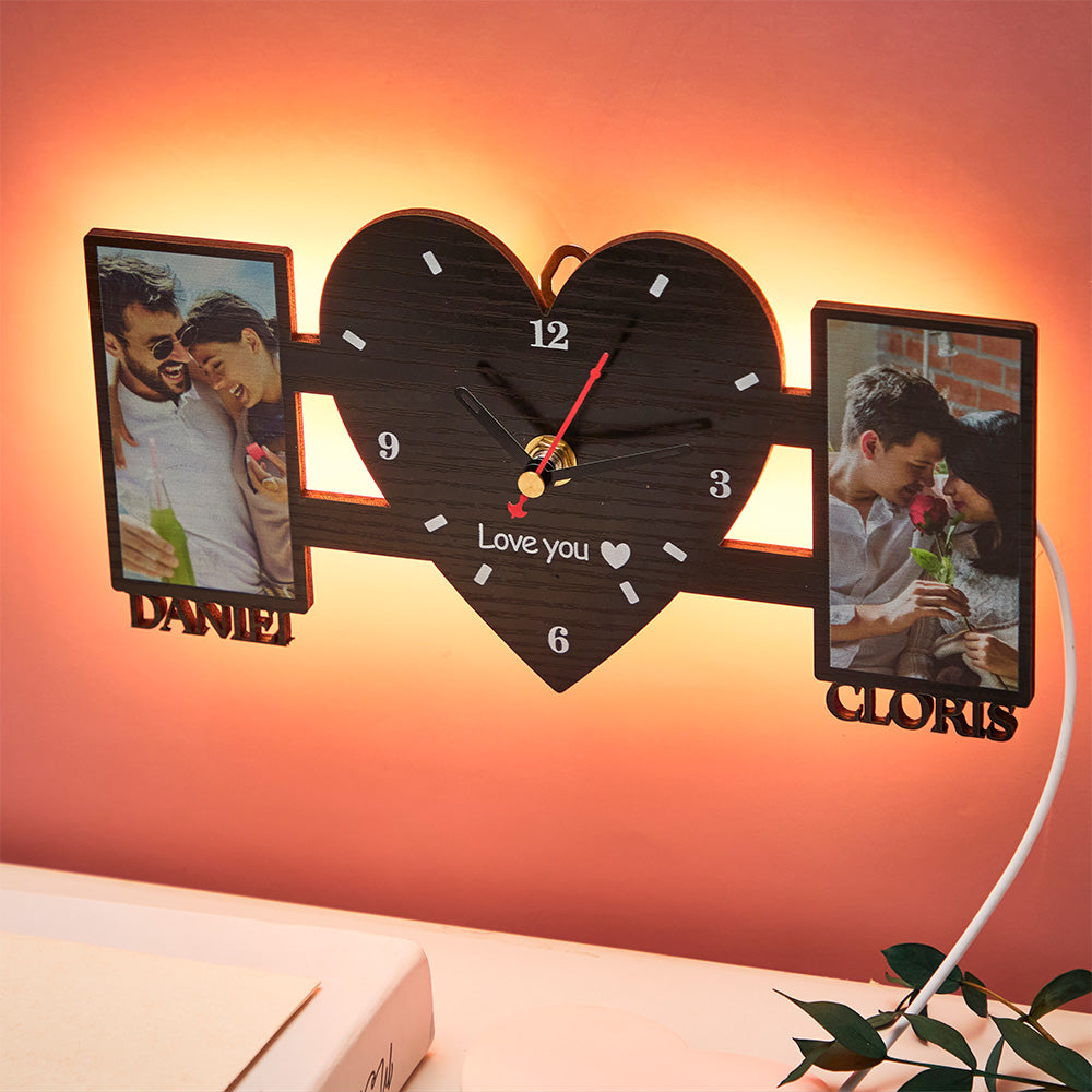 Personalized Photo Clock Night Light