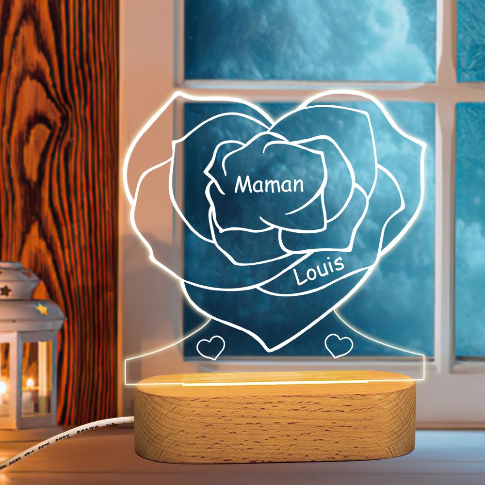 Engraved Rose Night Light