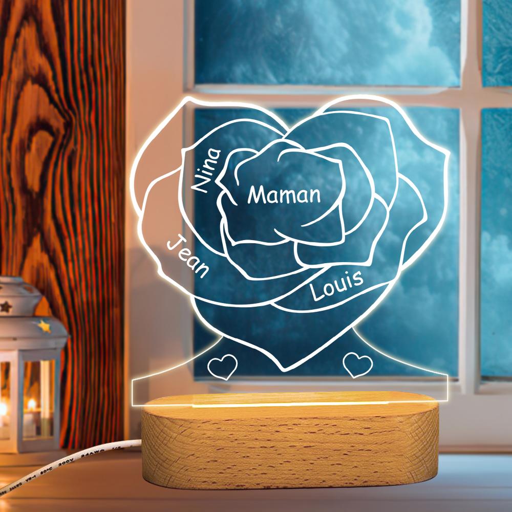 Engraved Rose Night Light