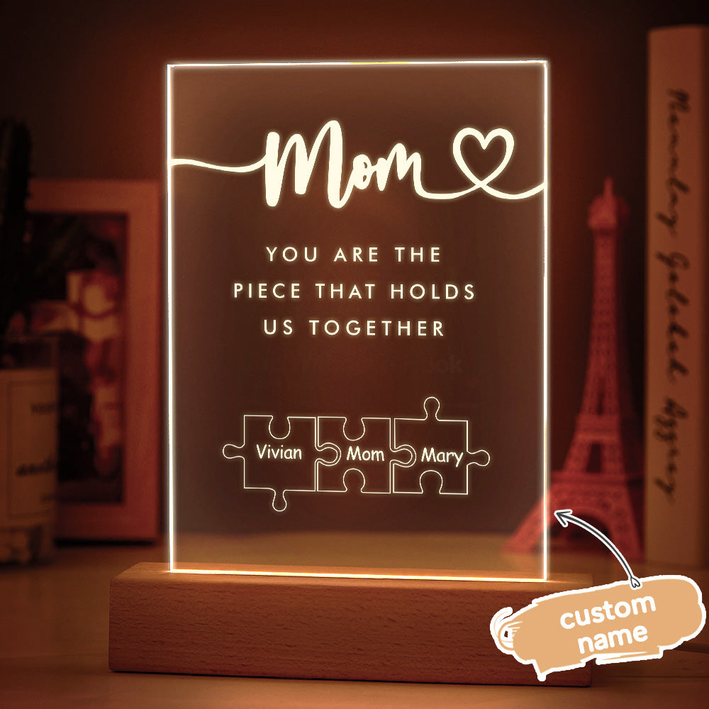 Mom Puzzle Piece Night Light