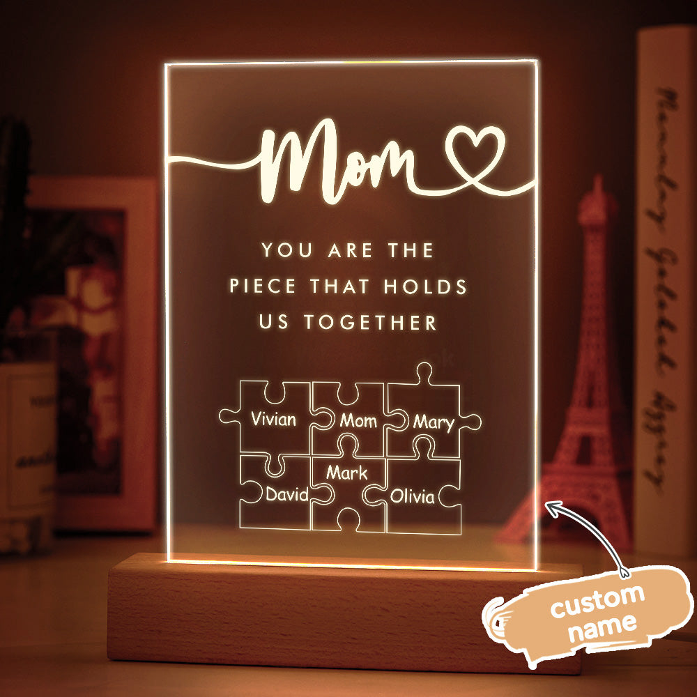Mom Puzzle Piece Night Light