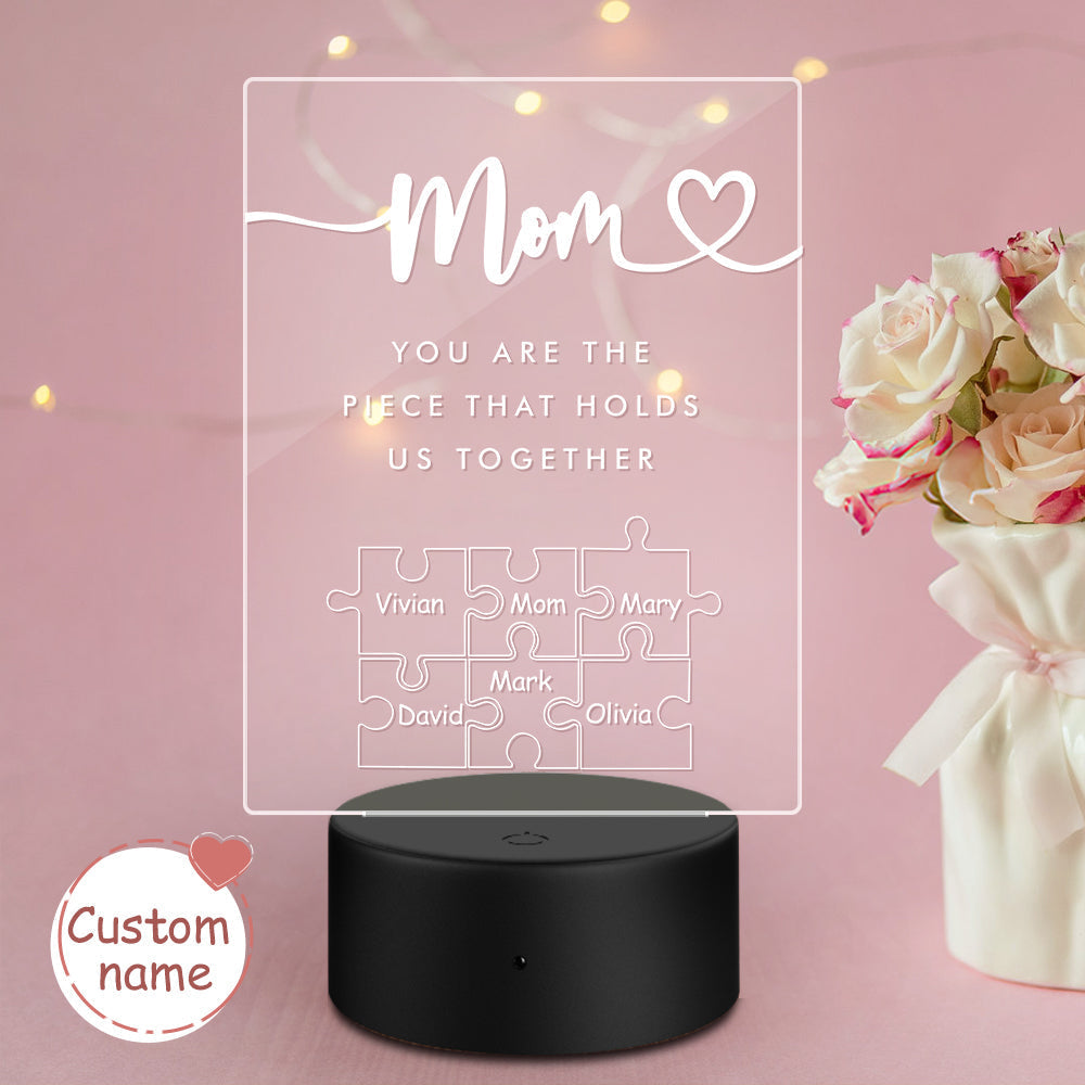 Mom Puzzle Piece Night Light