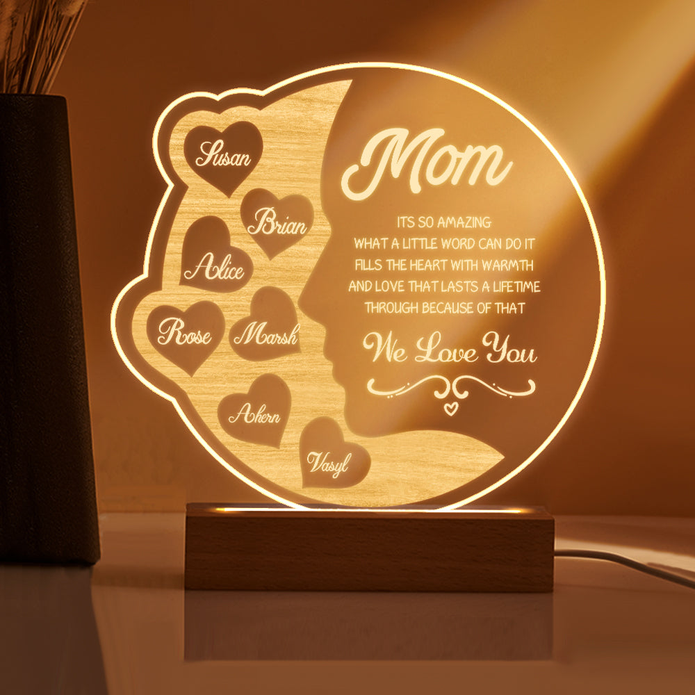 Engraved Crescent Moon Light