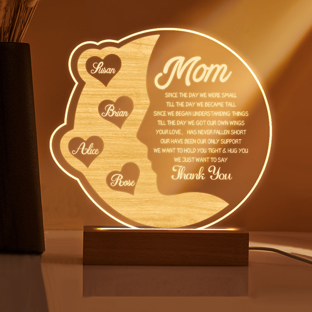 Engraved Crescent Moon Light