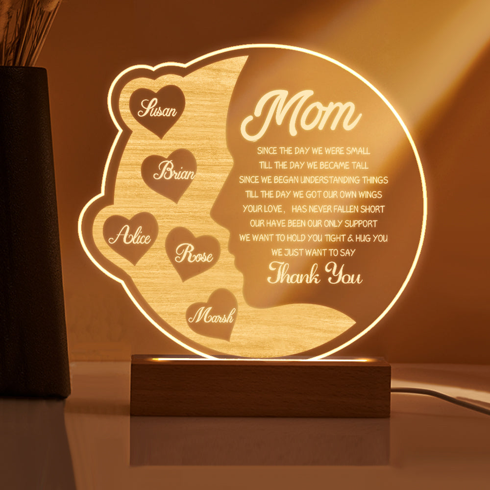 Engraved Crescent Moon Light