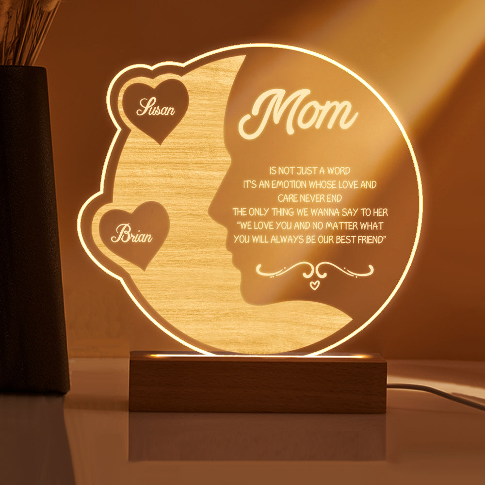 Engraved Crescent Moon Light