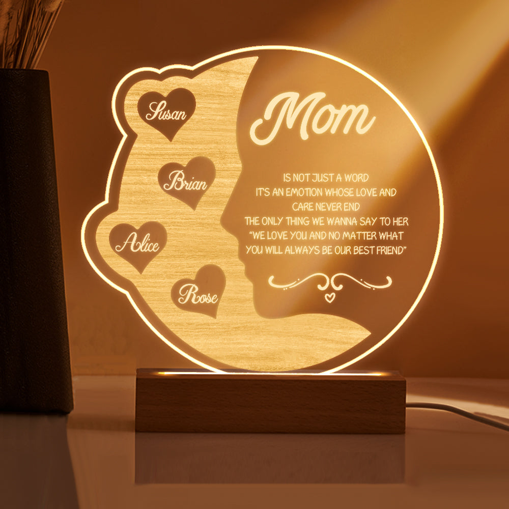 Engraved Crescent Moon Light
