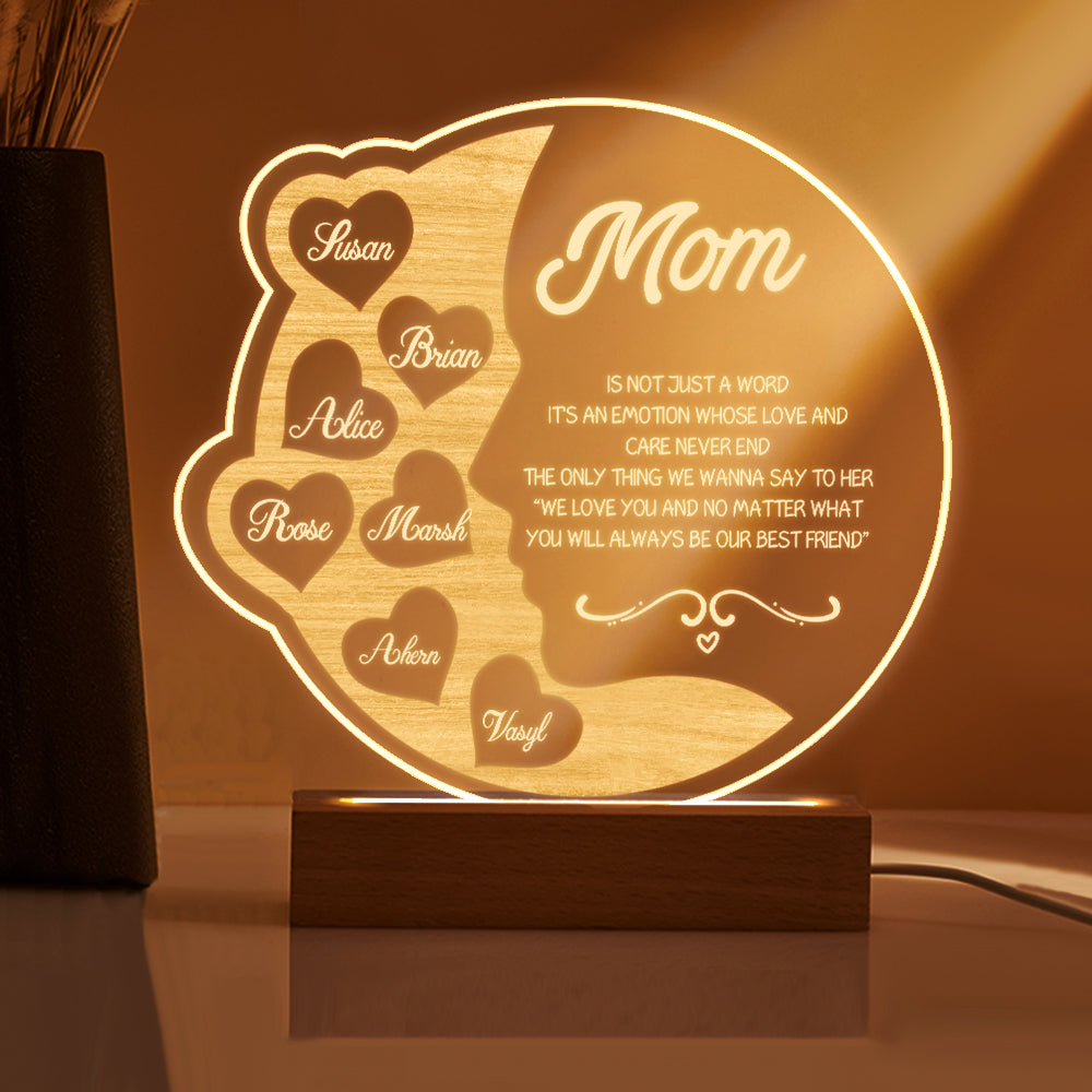 Engraved Crescent Moon Light