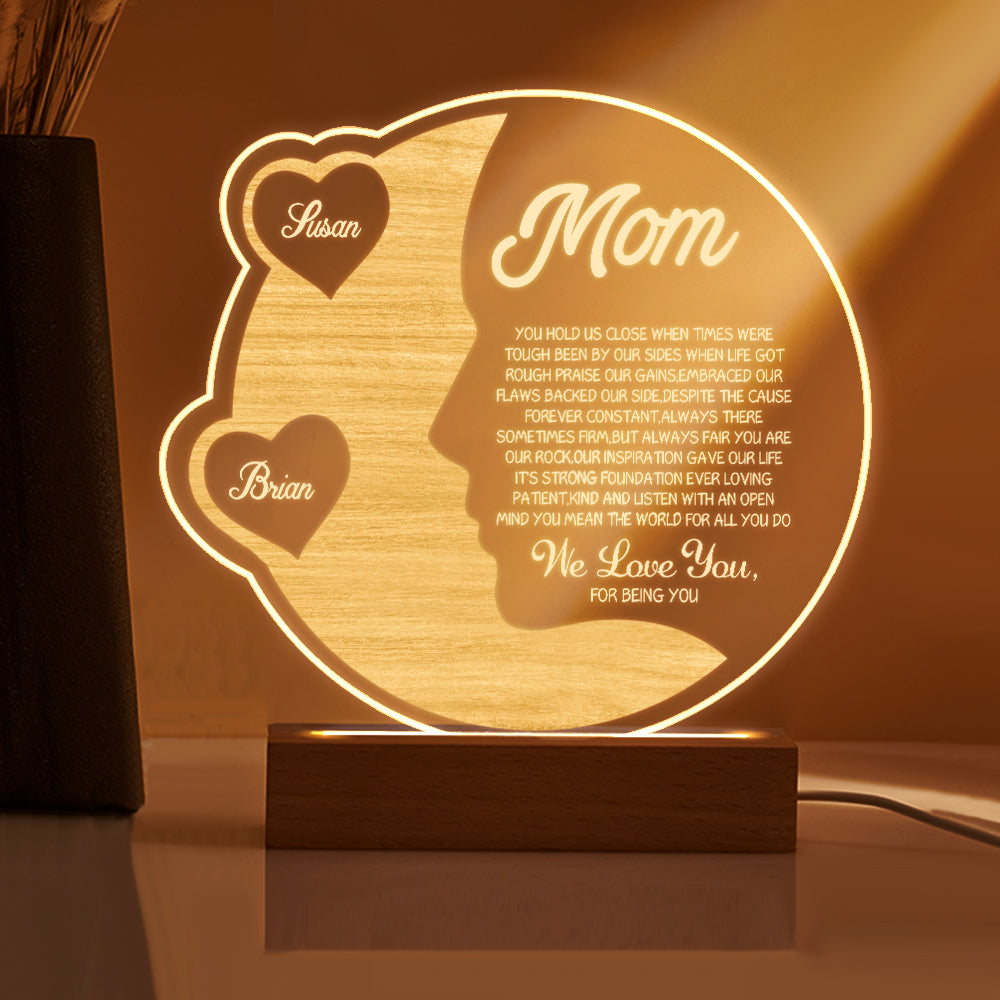 Engraved Crescent Moon Light