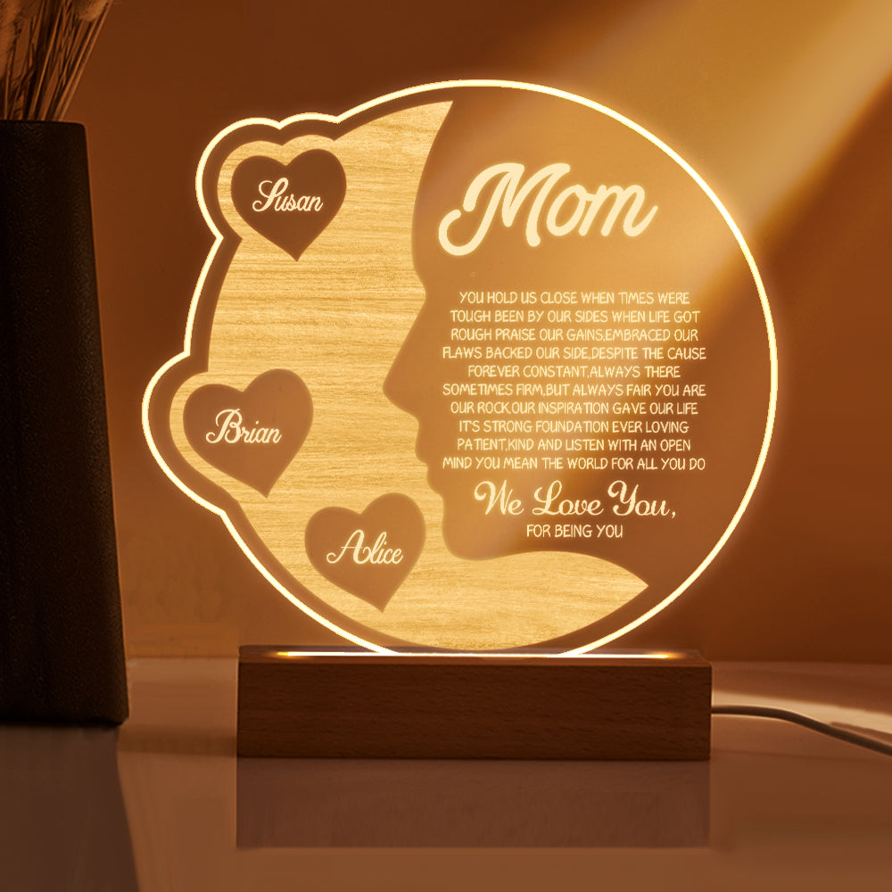 Engraved Crescent Moon Light