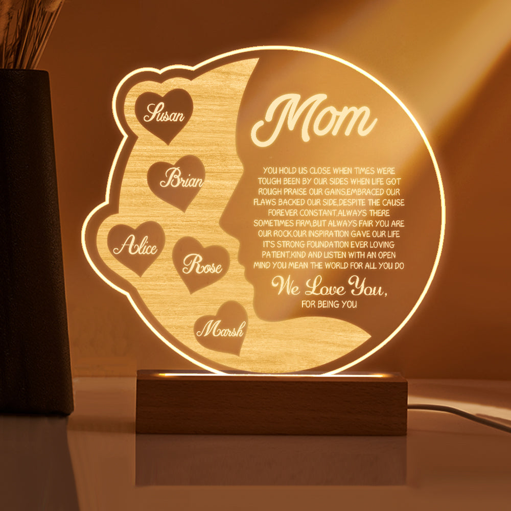 Engraved Crescent Moon Light