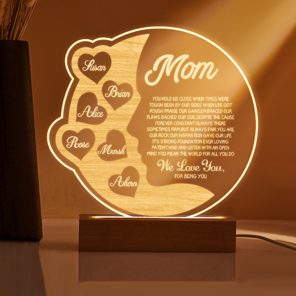 Engraved Crescent Moon Light