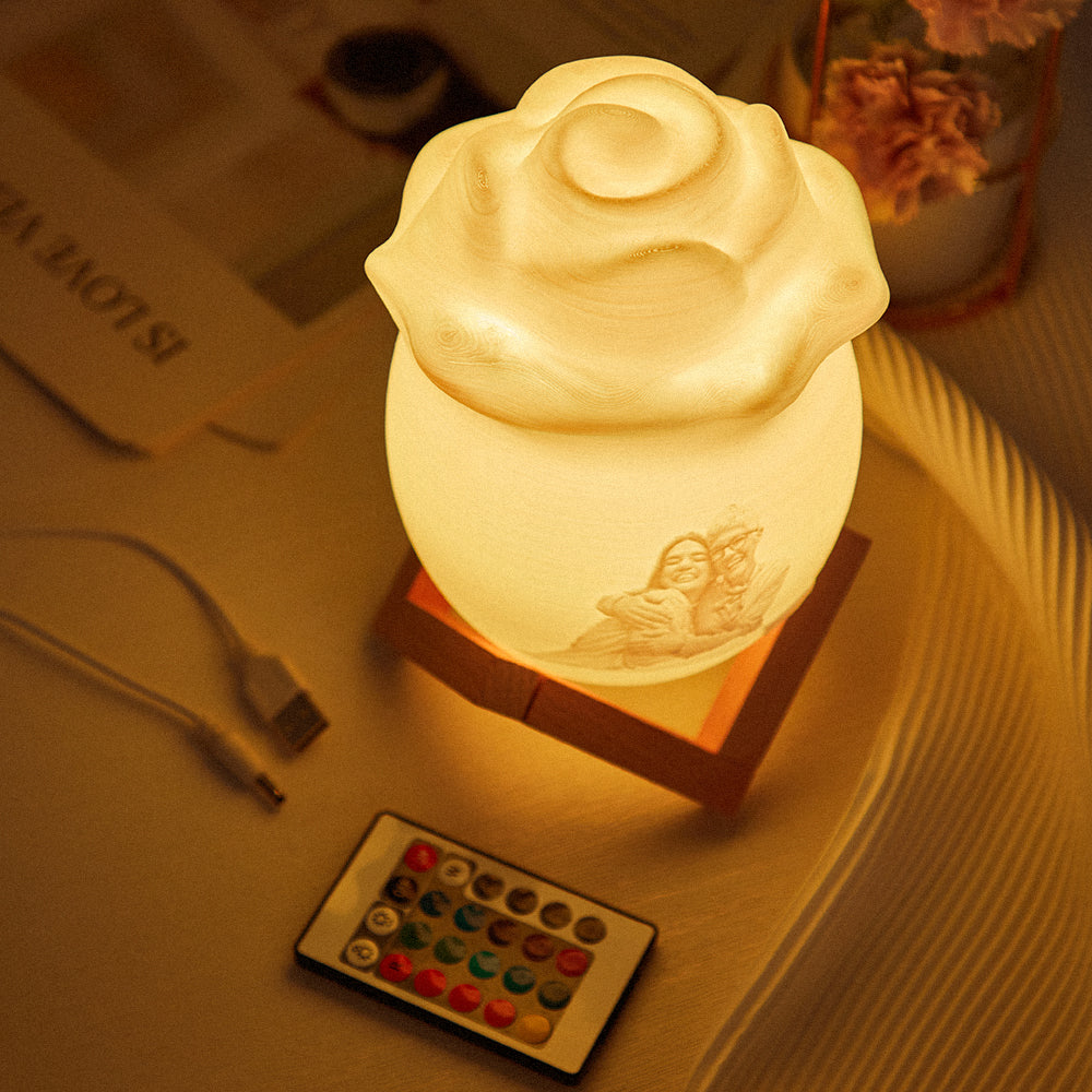 Personalized Photo Rose Night Light