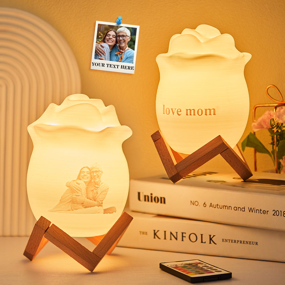 Personalized Photo Rose Night Light