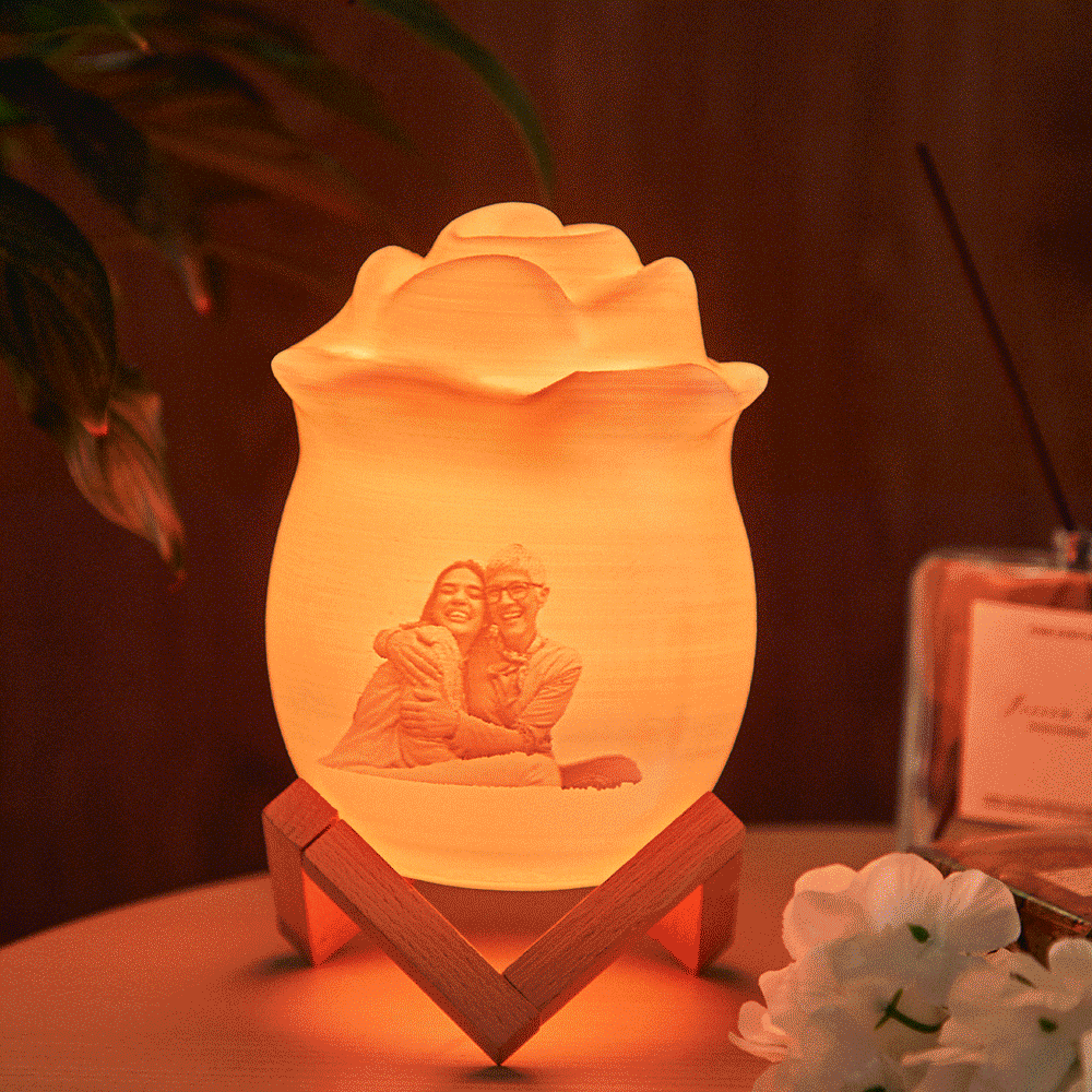 Personalized Photo Rose Night Light