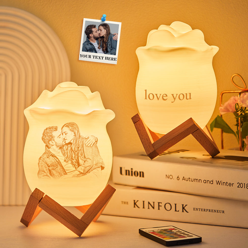 Personalized Photo Rose Night Light