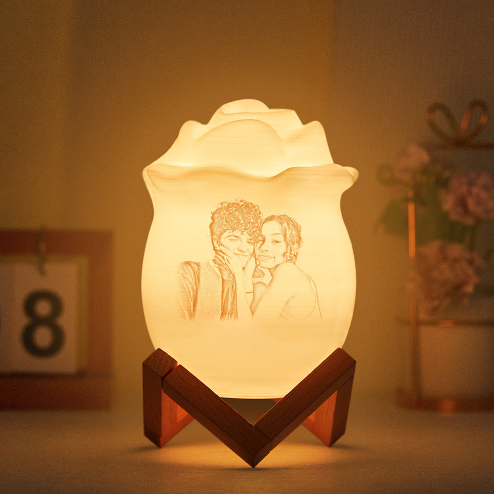 Personalized Photo Rose Night Light