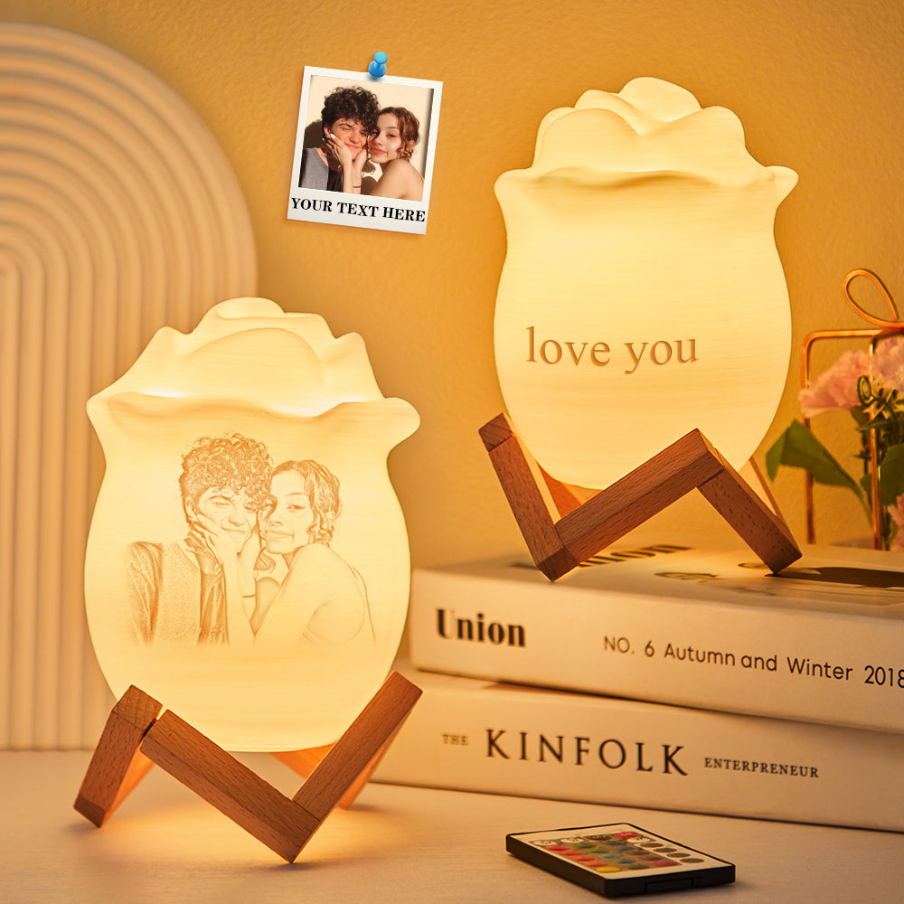 Personalized Photo Rose Night Light
