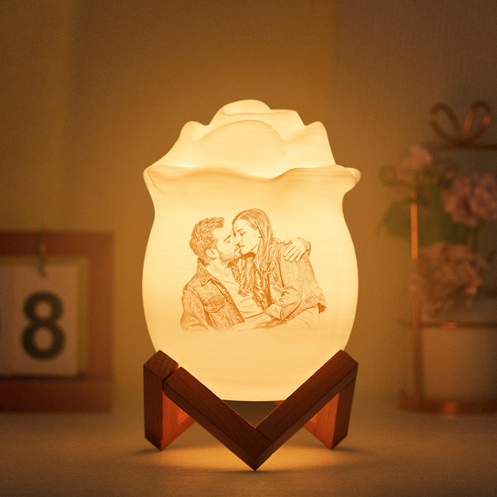 Personalized Photo Rose Night Light