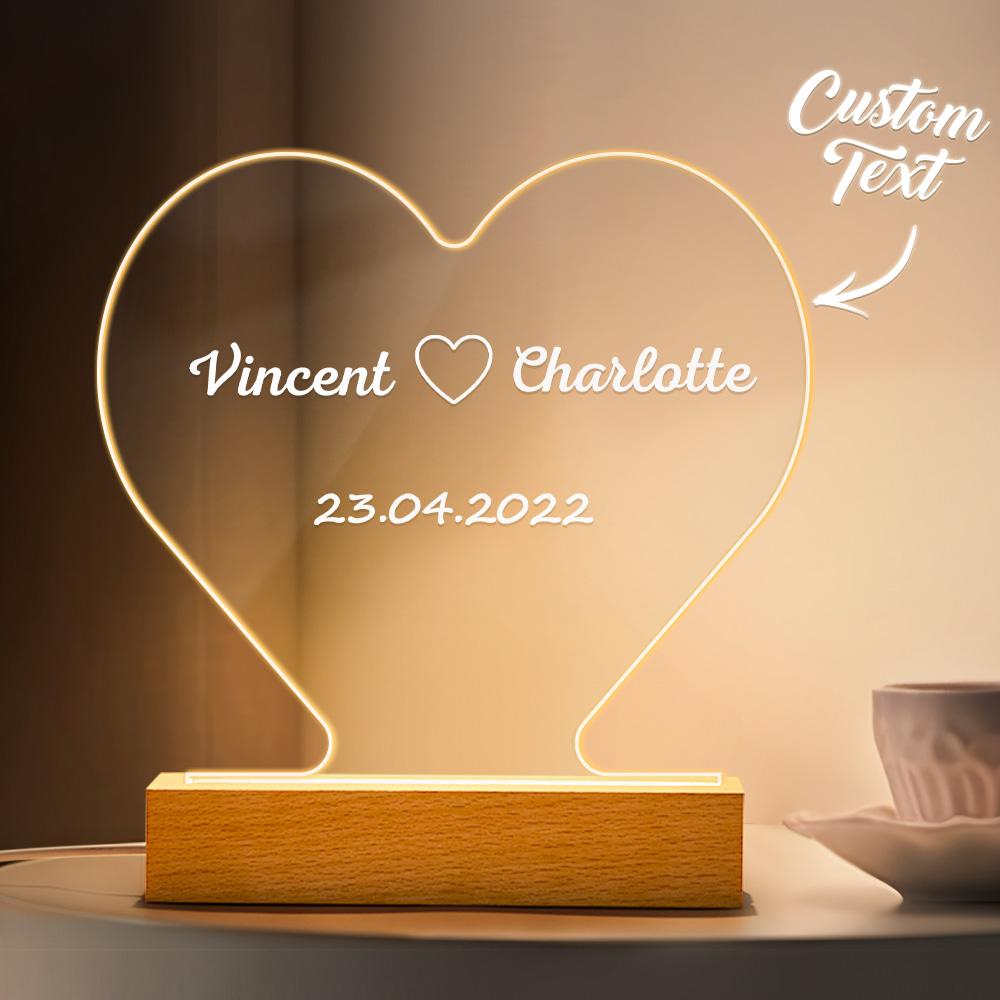 Engraved Heart Night Light