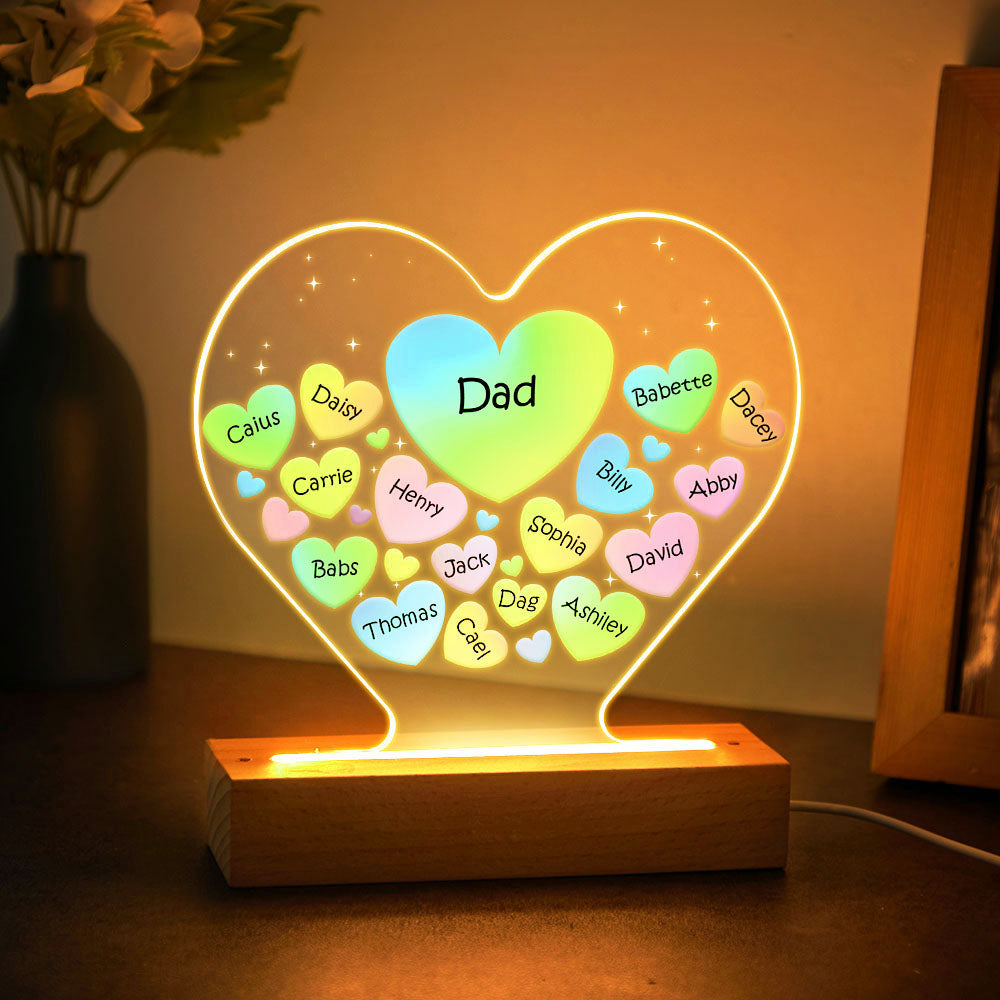 Family Heart Night Light