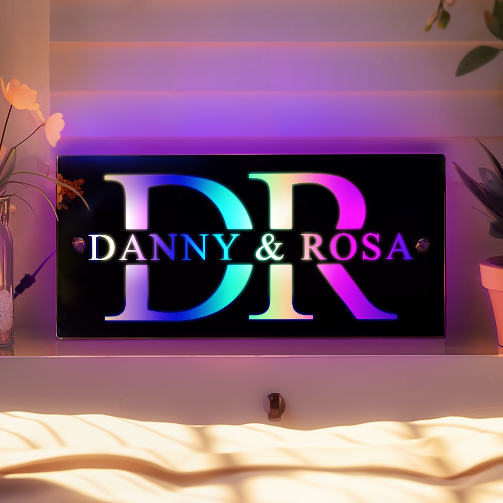Couple Name Mirror Light