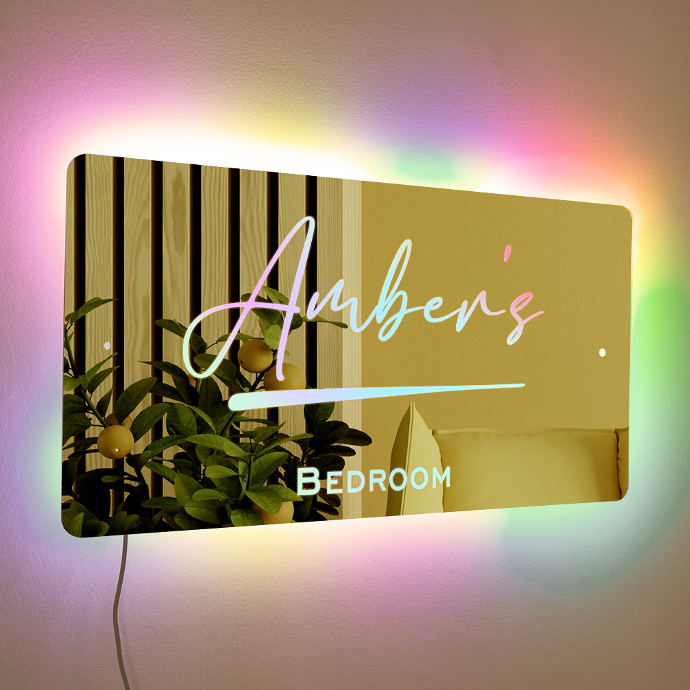 Housewarming Name Mirror Light