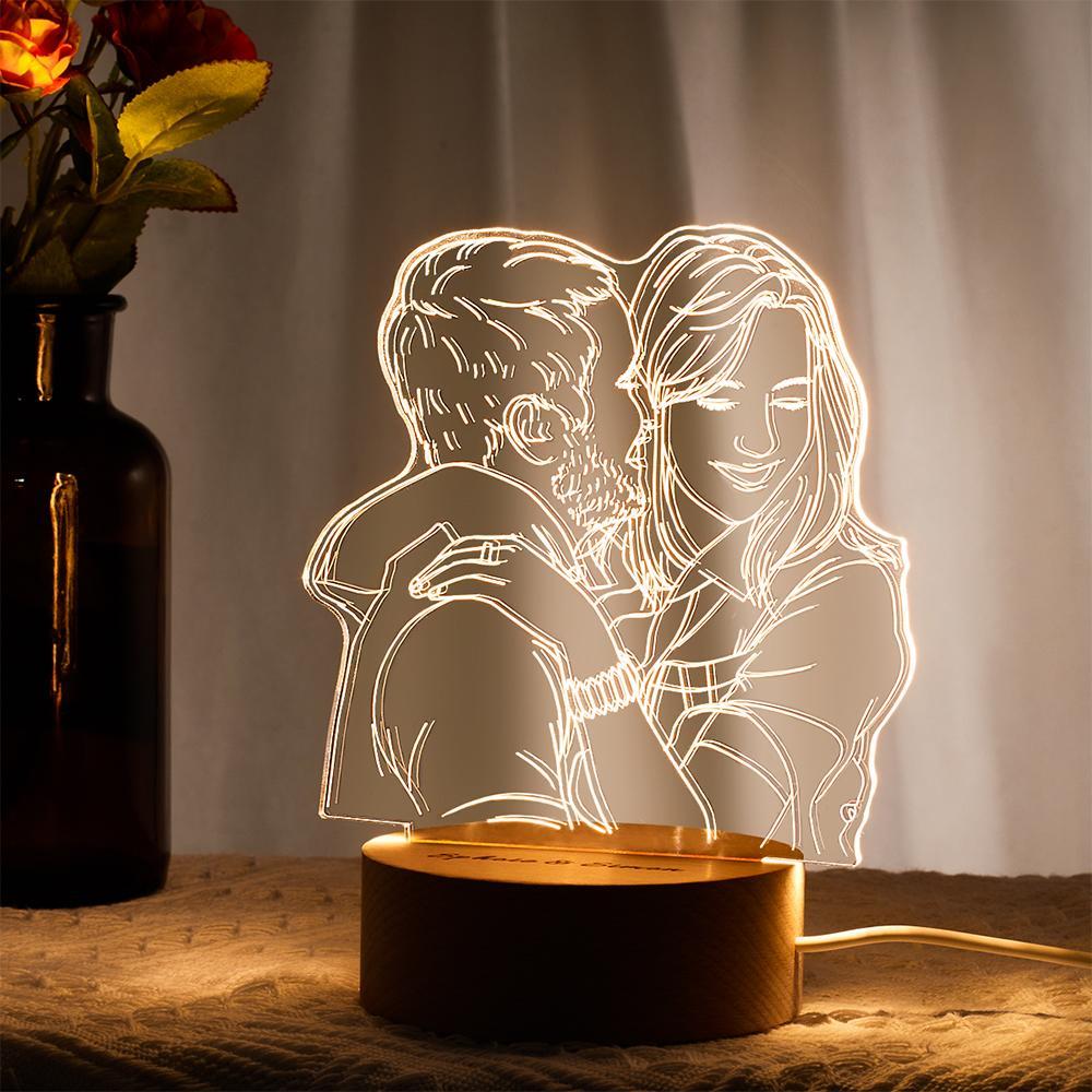3D Photo Wood Base Night Light