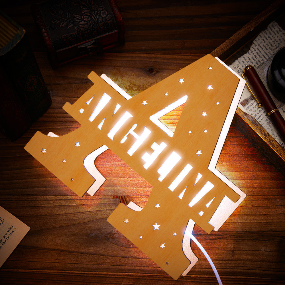 Initial Wooden Night Light
