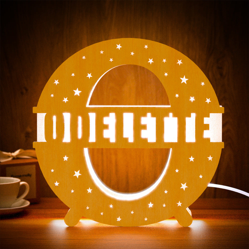 Initial Wooden Night Light