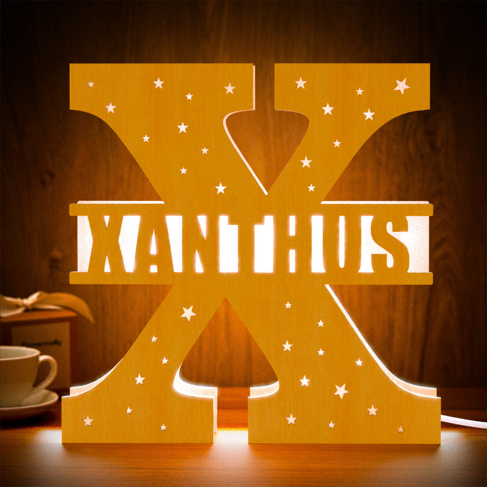 Initial Wooden Night Light