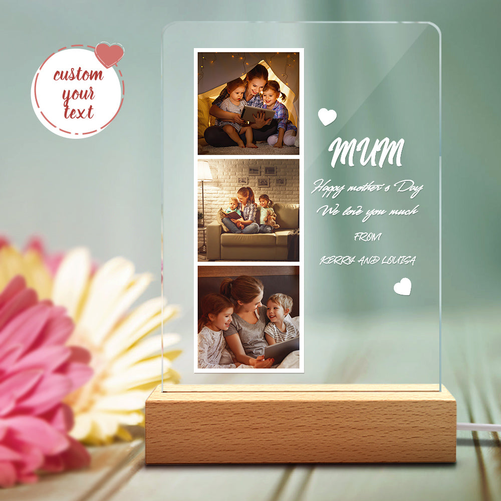 Mum Photo & Name Night Light