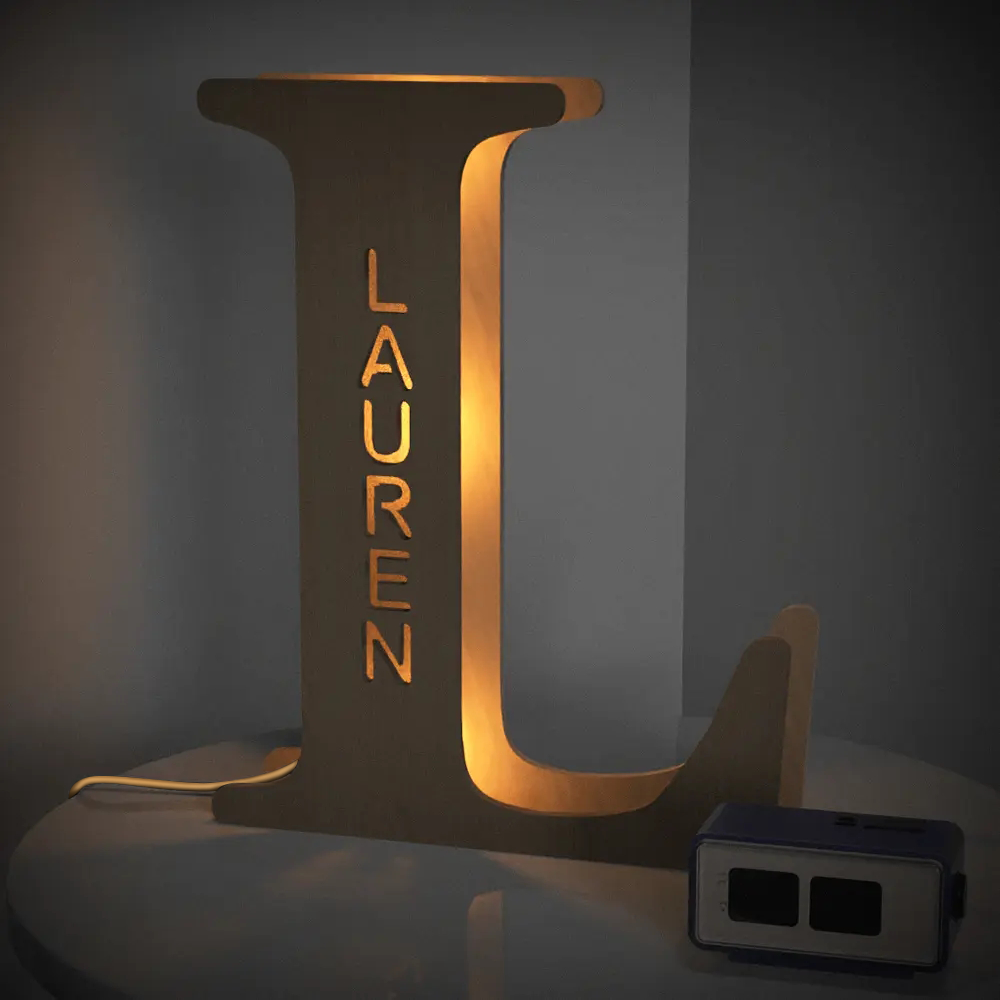 Wooden Letter Name Lamp