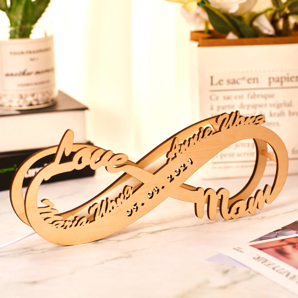 Infinity Name Wood Night Light