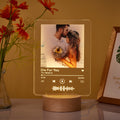 Music Code Wooden Base Night Light