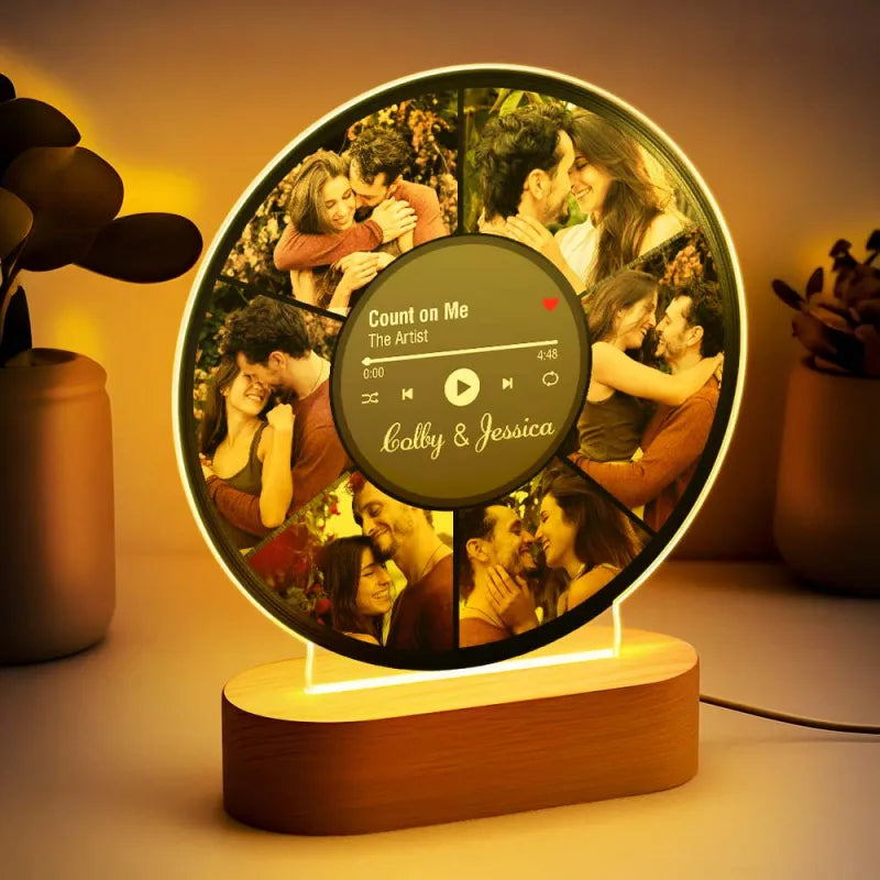 Couple Record Photo Night Light