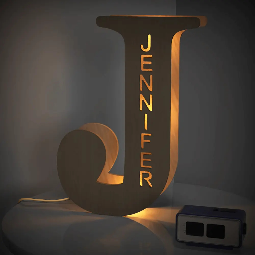 Wooden Letter Name Lamp