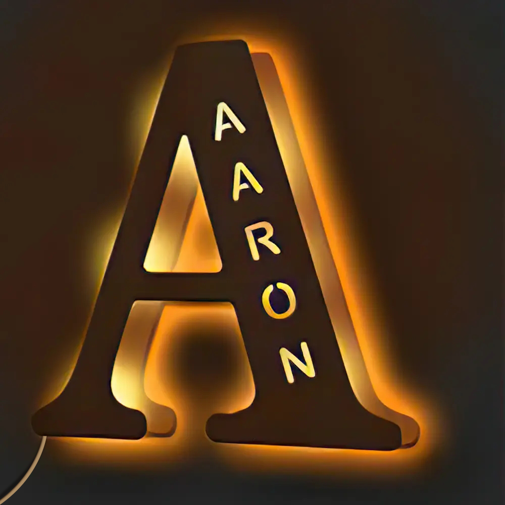 Wooden Letter Name Lamp