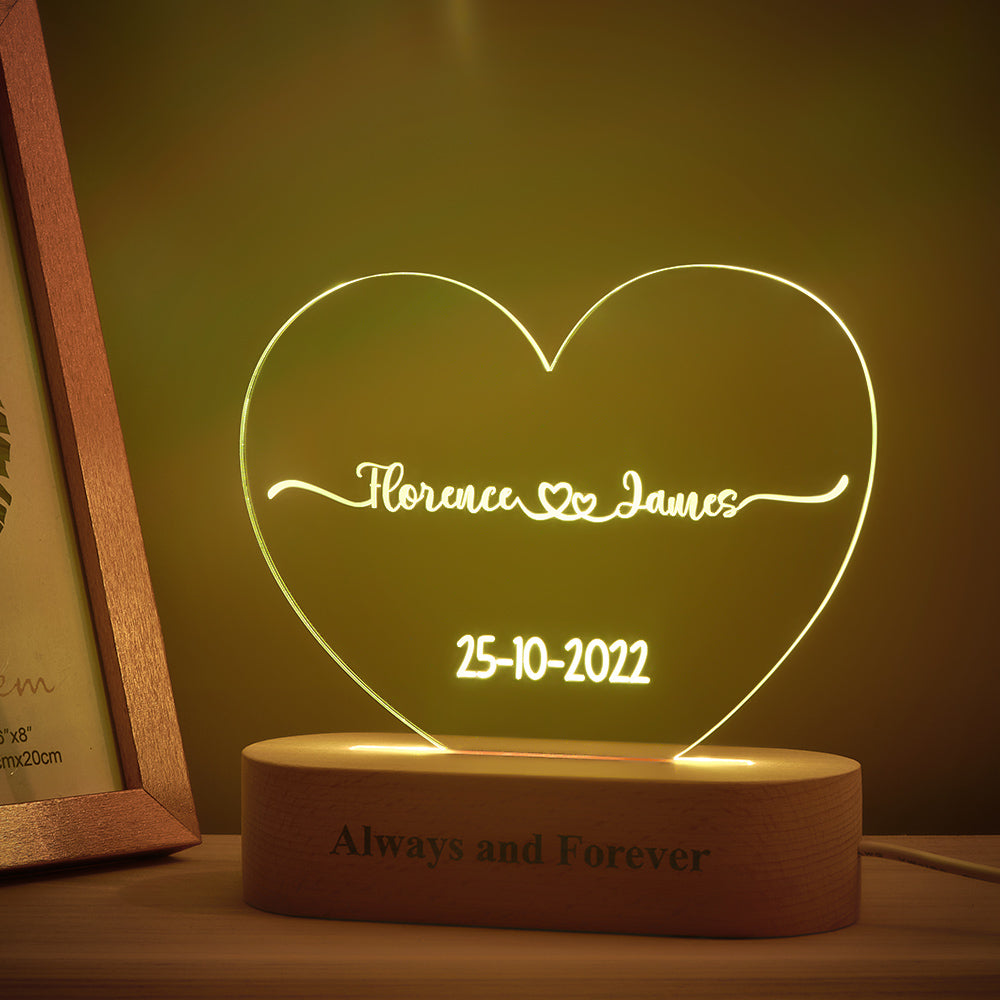 Heart Name & Date Night Light