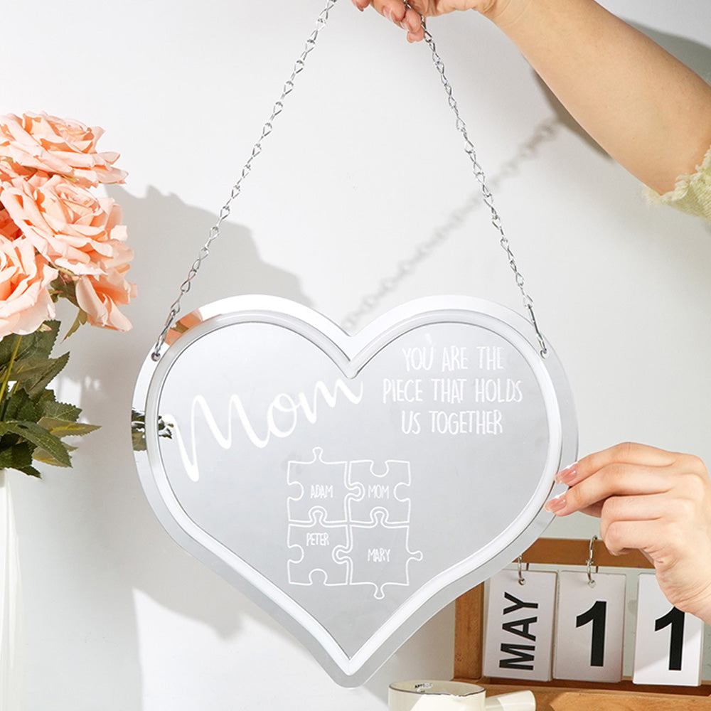 Neon Puzzle Piece Mirror Light