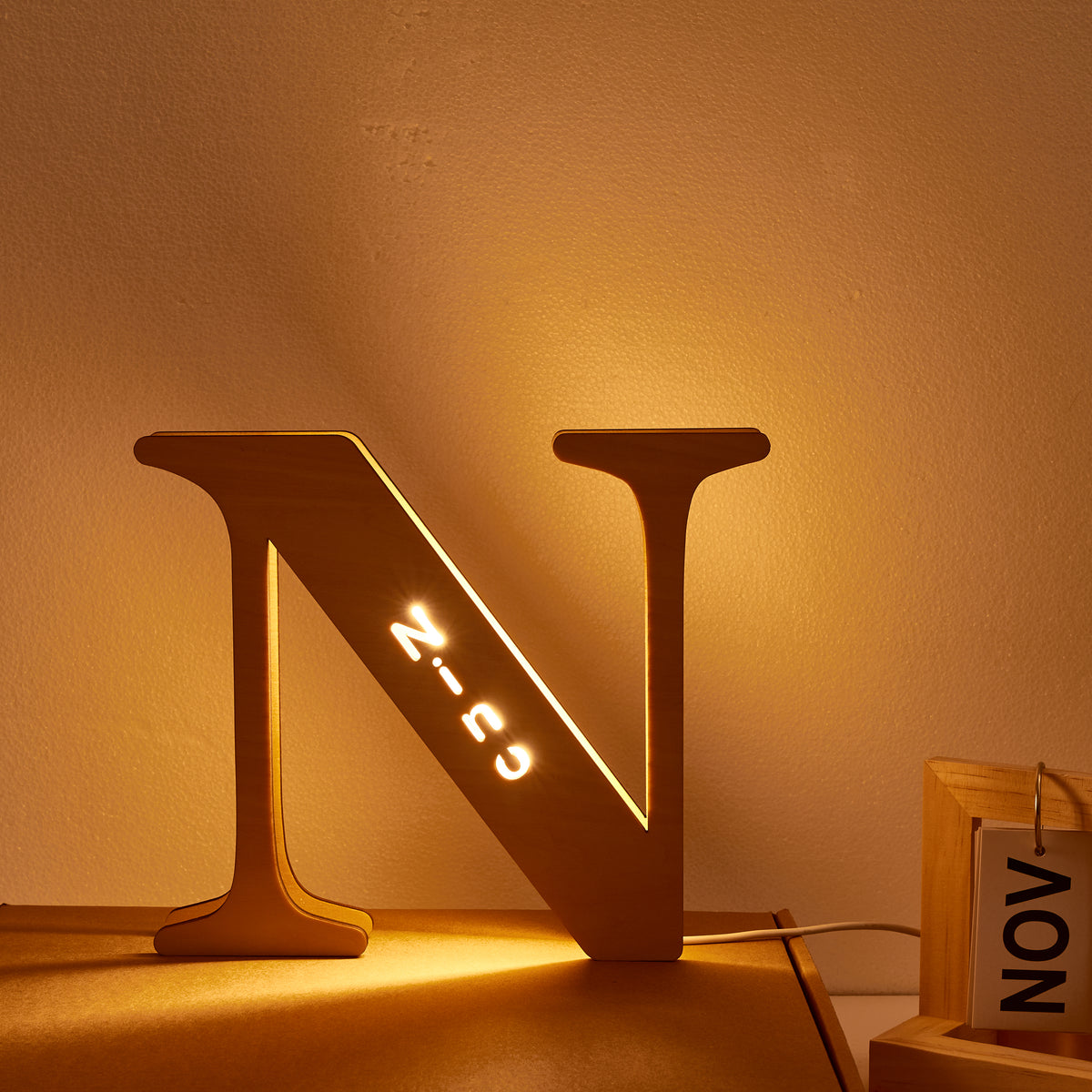 Wooden Letter Name Lamp