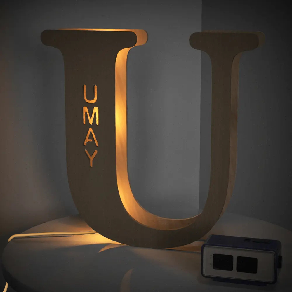 Wooden Letter Name Lamp