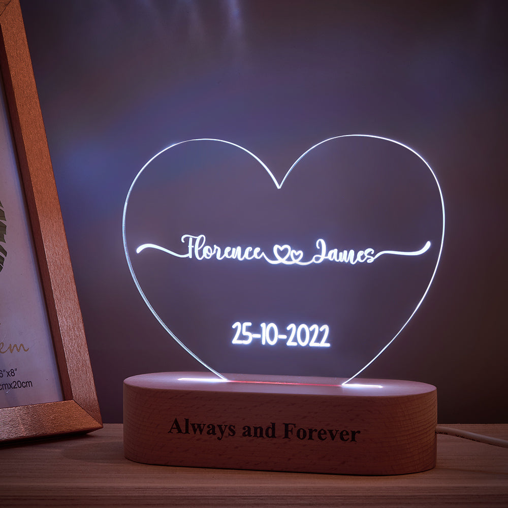 Heart Name & Date Night Light