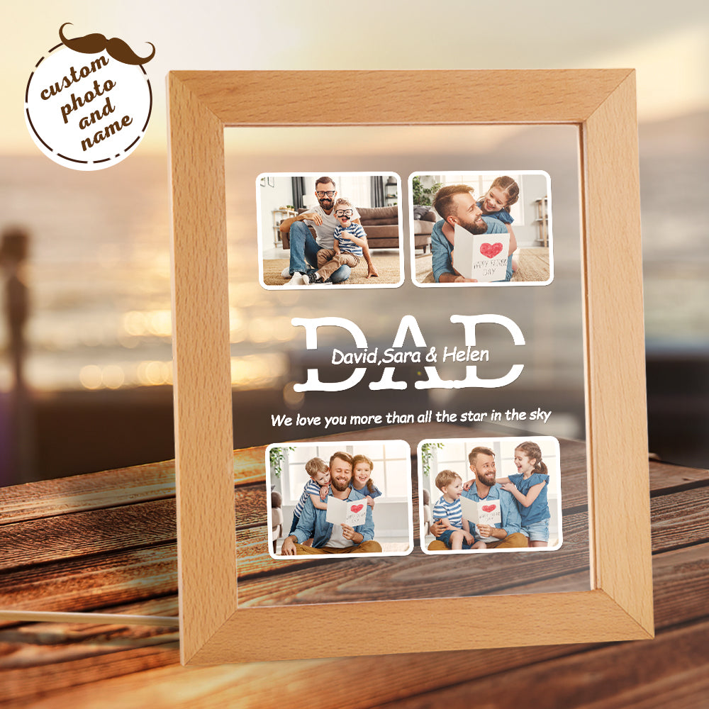 Dad Star Photo Night Light